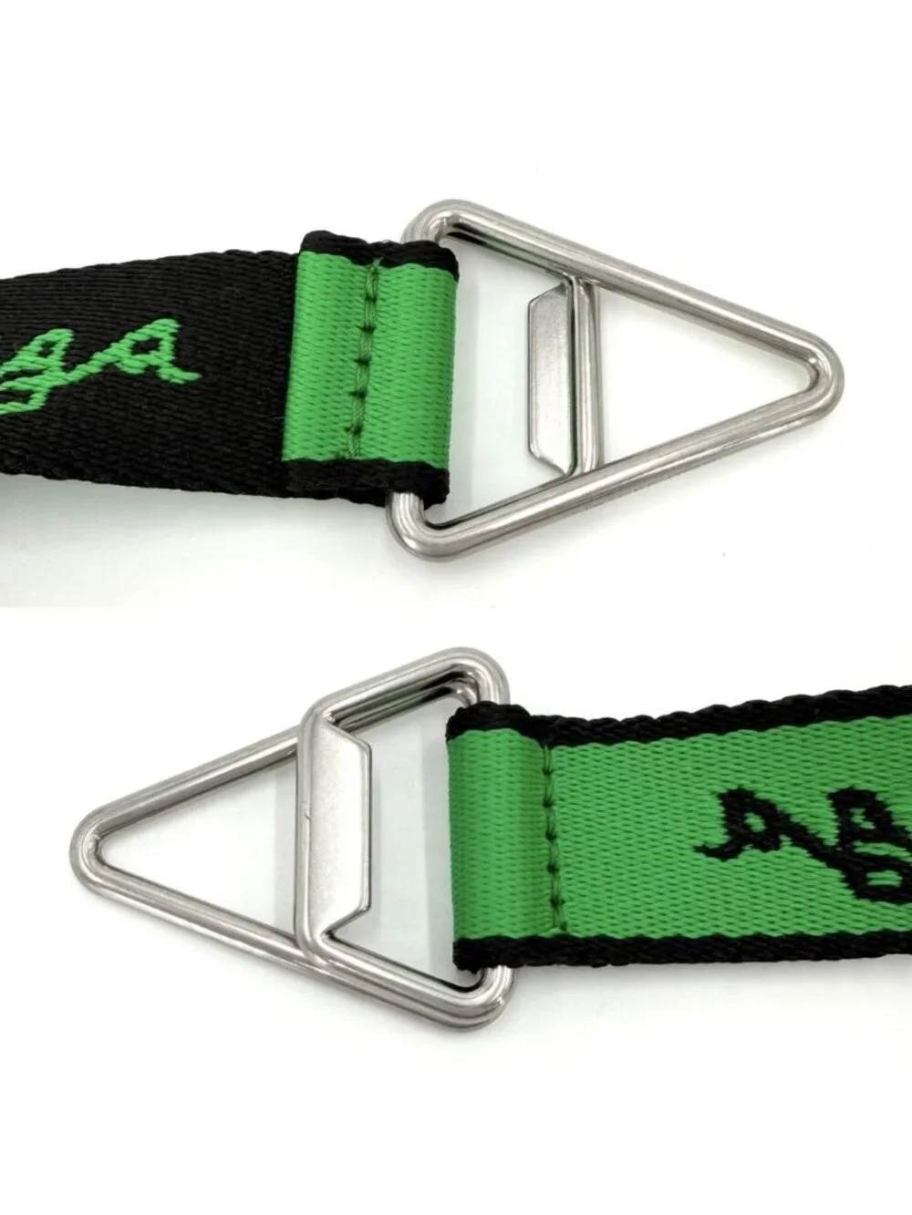 Bottega Veneta Belt Logo Canvas Black Green Silver